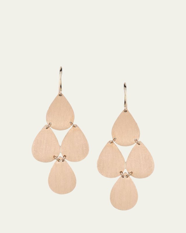 18K Rose Gold 4 Drop Chandelier Earrings